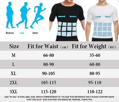 Men Slimming Body Shaper Posture Corrector Vest Tummy Compression T-Shirt Tops