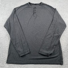 Public Rec Shirt Mens XL Gray Henley Long Sleeve Soft Stretch Casual Pullover