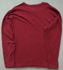 Hanes X-temp Mens L Maroon Henley Tee Shirt Flaws Pit 21.5″ Length 28″