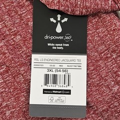 Russell Athletic Tee Men’s 3XL NEW Red Dri-Power Long Sleeve Dri-Power 360 NWT