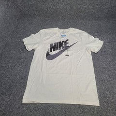 Nike Shirt Mens Medium White Black Gray Futura Logo Sportswear Cotton New Tee 05