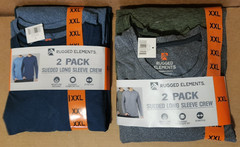 XXL Rugged Elements SUEDED LONG NECK CREW, two 2-packs (4 shirts total) NWT