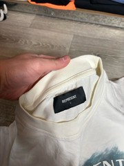 Represent Shark Graphic Flat White Tee Men Size L Large Rare