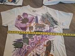 Vintage 90s Jacques Moret Abstract Art T-Shirt AOP Large Graphic Tee