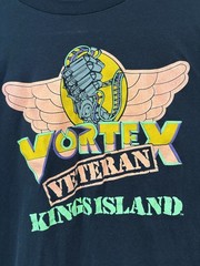 Vtg 80 Kings Island Vortex Veteran Roller Coaster T Shirt L Single Stitch Sherry