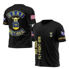 Customized US Air Force Retired Military All Over Printed 3D shirt S-5XL