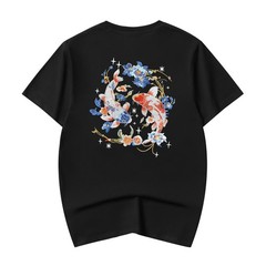Niepce Japanese Streetwear T-Shirt Embroidery Graphic Tee for Men