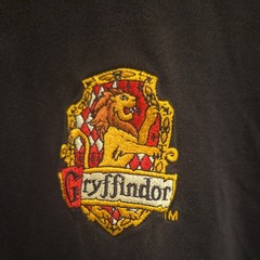 Vintage Harry Potter Gryffindor Embroidered Patch Tshirt Warner Bros Studio 3XL