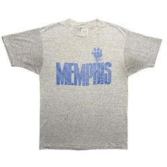 Vintage 80s Memphis Tigers T Shirt Mens Large Gray Tri Blend Single Stitch USA