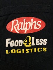 VTG. Food 4 Less Ralphs Kroger Logistics Pocket Employee Work Uniform T-Shirt XL