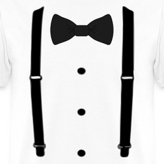 Fake Bow Tie With Suspenders Costume Men’s T-Shirt