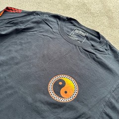 Urban Pipeline Y2K Flame Yin Yang Stripe Long Sleeve Shirt
