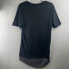 Nike Men Athletic Cut Layered Hem T-Shirt Black Charcoal Athleisure 746425-010 M