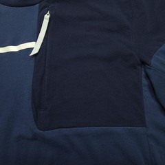 Adidas Mens Shirt Medium Blue Built For Purpose Colorblock Zip Pocket Sports Tee