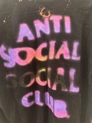 Anti Social Social Club Mens Lava T-Shirt ASSC Tee Black Purple Pink Medium