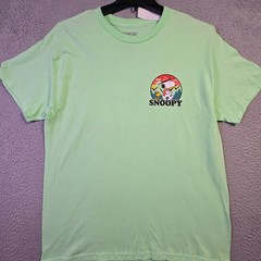 Peanuts® Hiking Snoopy t shirt Men Large Green Charlie Brown Classic Camping NWT