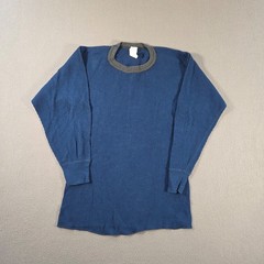 Vintage Northwest Territory Shirt Men Large Blue Waffle Knit Thermal Long Sleeve