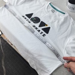 Anta Skate mens t shirt size XL white short sleeve round neck cotton 125216
