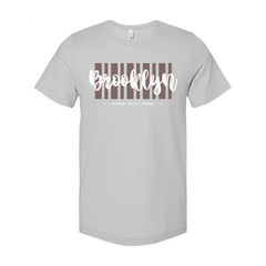 Brooklyn Graphic Tee With Vertical Stripes Unisex Urban T Shirt For Everyday Wea
