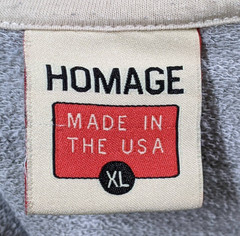 Homage 07 Vintage Style 3/4 Sleeve Baseball Tee Gray Blue Soft Cotton Blend XL