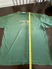 Life Is Crap Shirt Mens 2XL Green No Hunting Deer Graphic Funny Tee Outdoor