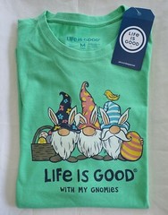 Life Is Good SS Shirt Crusher Tee EASTER GNOMES Egg Basket Chest44 Mens M