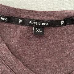 Public Rec Go-To Tee V-Neck XL Maroon Heather Pima Cotton Tencel Stretch
