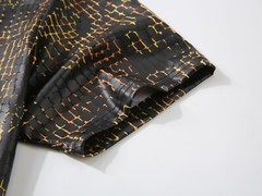 MENS PREMIERE Casual SLIM FIT SHORT SLEEVE SHIRT BLACK GOLD REPTILE NEW NWT 201B