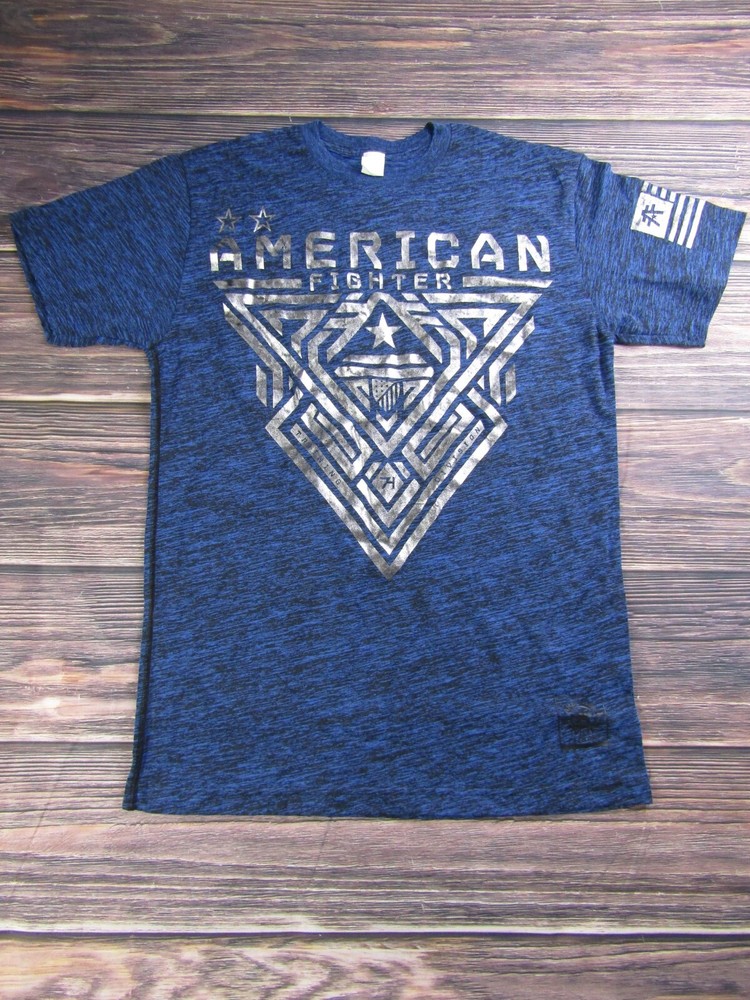 American Fighter Mens Medium Blue Training T Shirt UFC MMA Gym Workout Sports