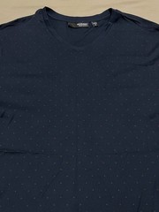 Murano Liquid Luxury Navy Blue Polka Dot Men’s V-Neck Short Sleeve T-Shirt M