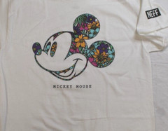 Neff x Disney Mens Mickey Mouse Tropical Fill Outline White Shirt New S, L, XL