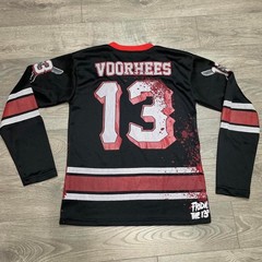 Friday The 13th Jason Voorhees Hockey Jersey Black Red Small Horror Movie Merch