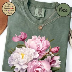 Pink Peony Lover Comfort Tee Floral Flower Gift Shirt Soft