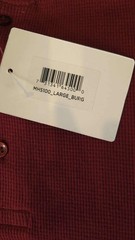 NWT Knocker Activeware Mens Lg Waffle Knit Thermal Henley LS Burgandy Shirt 100%