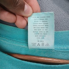 Vintage Thrashed Hypercolor T Shirt Mens Large Turquoise Tye Dye Logo Round Neck