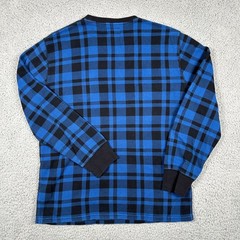 Polo Ralph Lauren Sweater Mens Medium Blue Black Plaid Waffle Knit Preppy