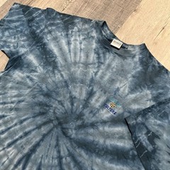 VTG 90s Earth Culture Blue Tie Dye T Shirt Sostanza Embroidered Peace 420 Hippie