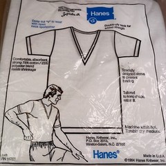 Hanes Vintage Comfort Blend T-Shirts V Neck Men’s M Undershirt NOS 1984 Made USA