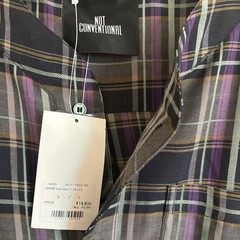 NOT CONVENTIONAL Gray Check Baseball Shirt Free Size