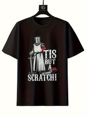 Knight in Armor Plus Size T-Shirt – Humorous Graphic Tee with ‘TIS BUT A SCRATCH