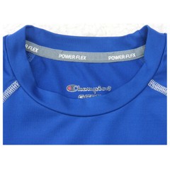 Champion Power Flex Blue Tee T-Shirt Top Long Sleeve Small Poly Spandex AP114