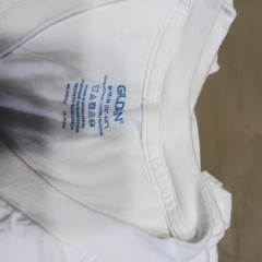 Gildan White V Neck T Shirts 100% Cotton 5 Tagless Flat Collar Size M