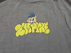 Empyre Graffiti Cat T Shirt Mens M Charcoal Short Sleeve Crewneck Back Print