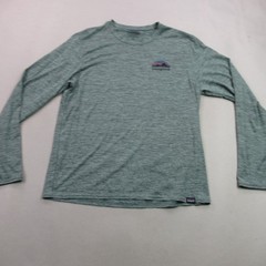 Patagonia Shirt Mens Small Long Sleeve Crew Neck Green Outdoor Lightweight