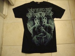 Avenged Sevenfold Rock Band Skull King Concert Tour Black Cotton T Shirt Size M