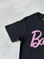 Barbie Mens Short Sleeve Black Crewneck Logo Graphic T- shirt Size S (34-36) NWT