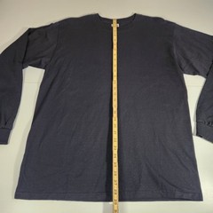 Anvil Men’s Large Heavyweight Black Long Sleeve T-Shirt Ribbed Cuffs / Crew Neck