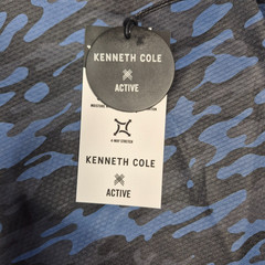 Kenneth Cole Men’s Active Tech Shirt S/S Stretch Breathable Soft Navy Camo