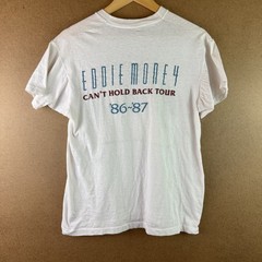 Vintage 1986-87 Eddie Money Can’t Hold Back Tour Tee Single Stitch White S USA