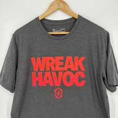 Under Armour Wreak Havoc HeatGear Mens L T-Shirt Charcoal Gray Large Loose Fit